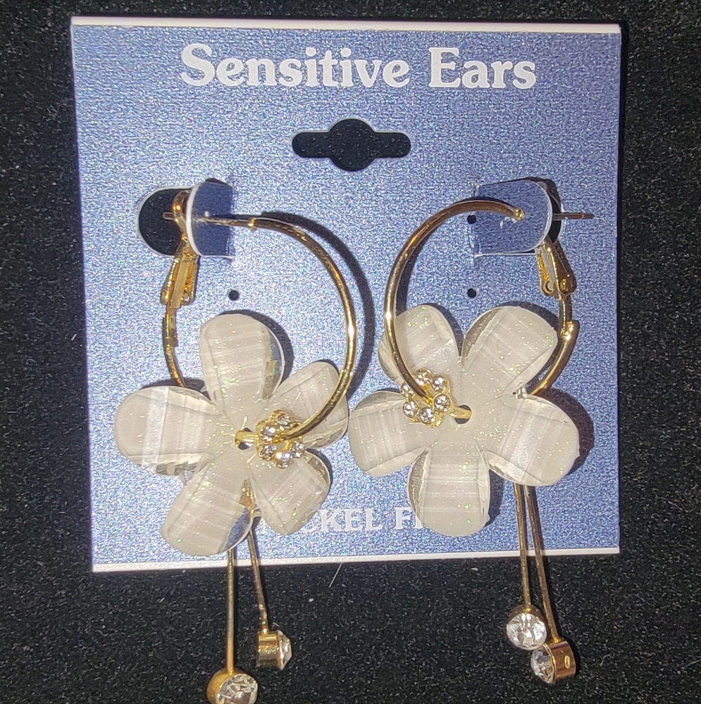 Flower Hoop Earrings